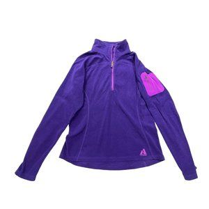 Eddie Bauer Womens M First Ascent Purple Pink 3/4 Zip Pullover Fleece